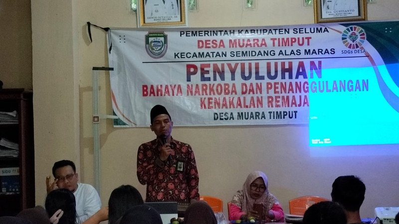 Kepala KUA Semidang Alas Maras Menjadi Narasumber Dalam Kegiatan Penyuluhan Bahaya Narkoba dan Penanggulangan Kenakalan Remaja