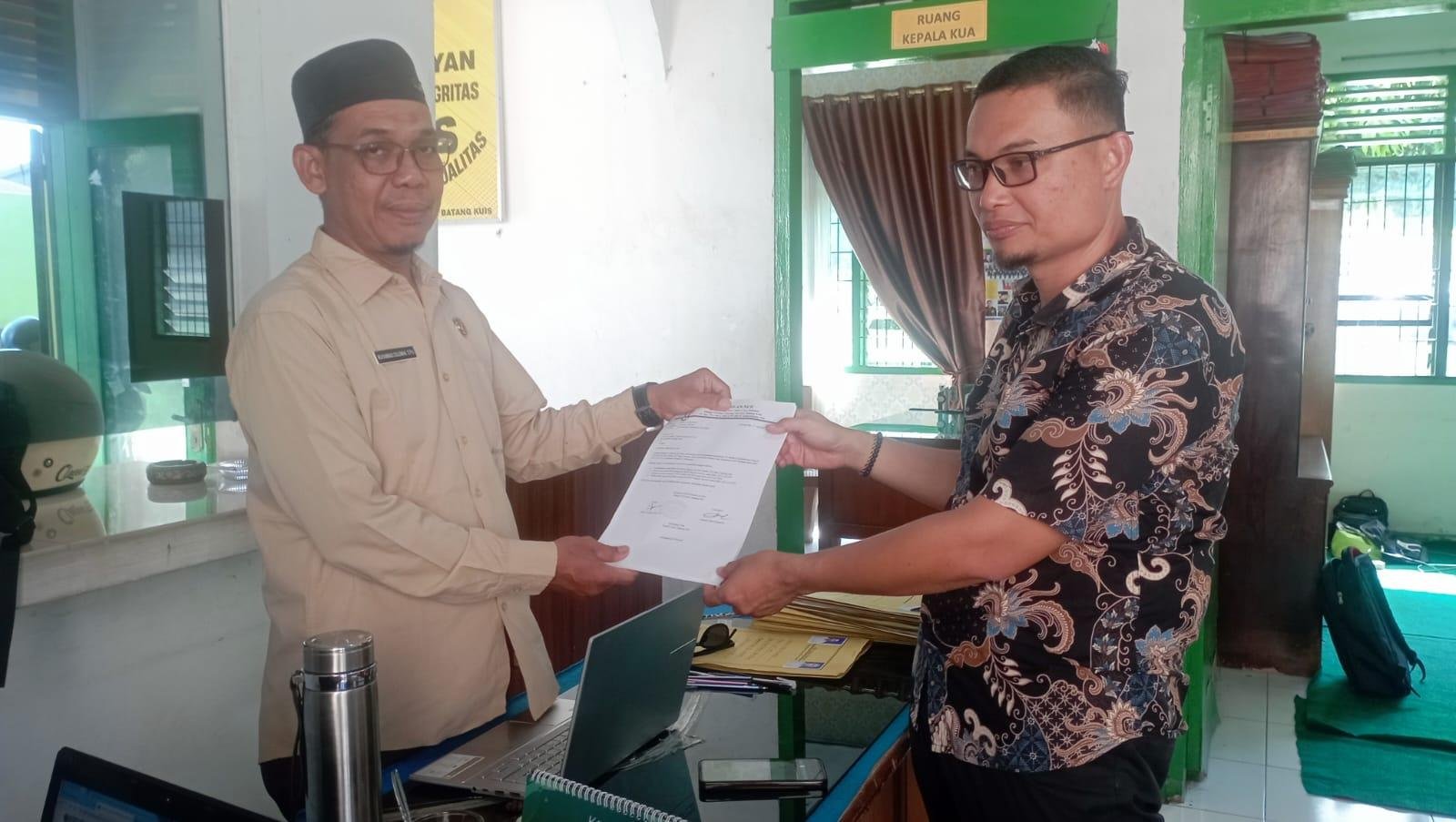 KUA Batang Kuis Layani Pengurusan SK Badan Kemakmuran Masjid dan Mushalla