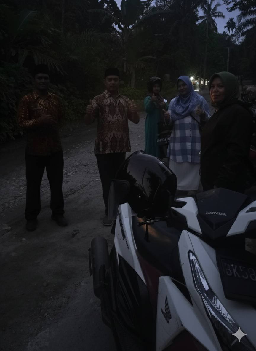  KUA Biru-Biru dan Penyuluh Agama Tunjukkan Keteguhan Layanan, Meski Ban Bocor di Tengah Perkebunan