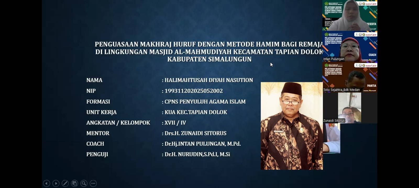 Hadir Sebagai Mentor, Ka. KUA Tapian Dolok Dukung Penuh Seminar Rancangan Aktualisasi Latsar CPNS
