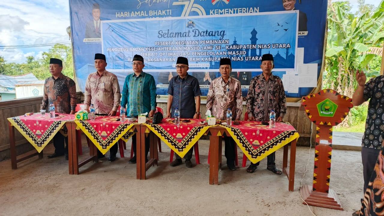 Pembinaan Pengurus BKM Nias Utara: Ka. KUA Afulu Dukung Optimalisasi Peran Masjid