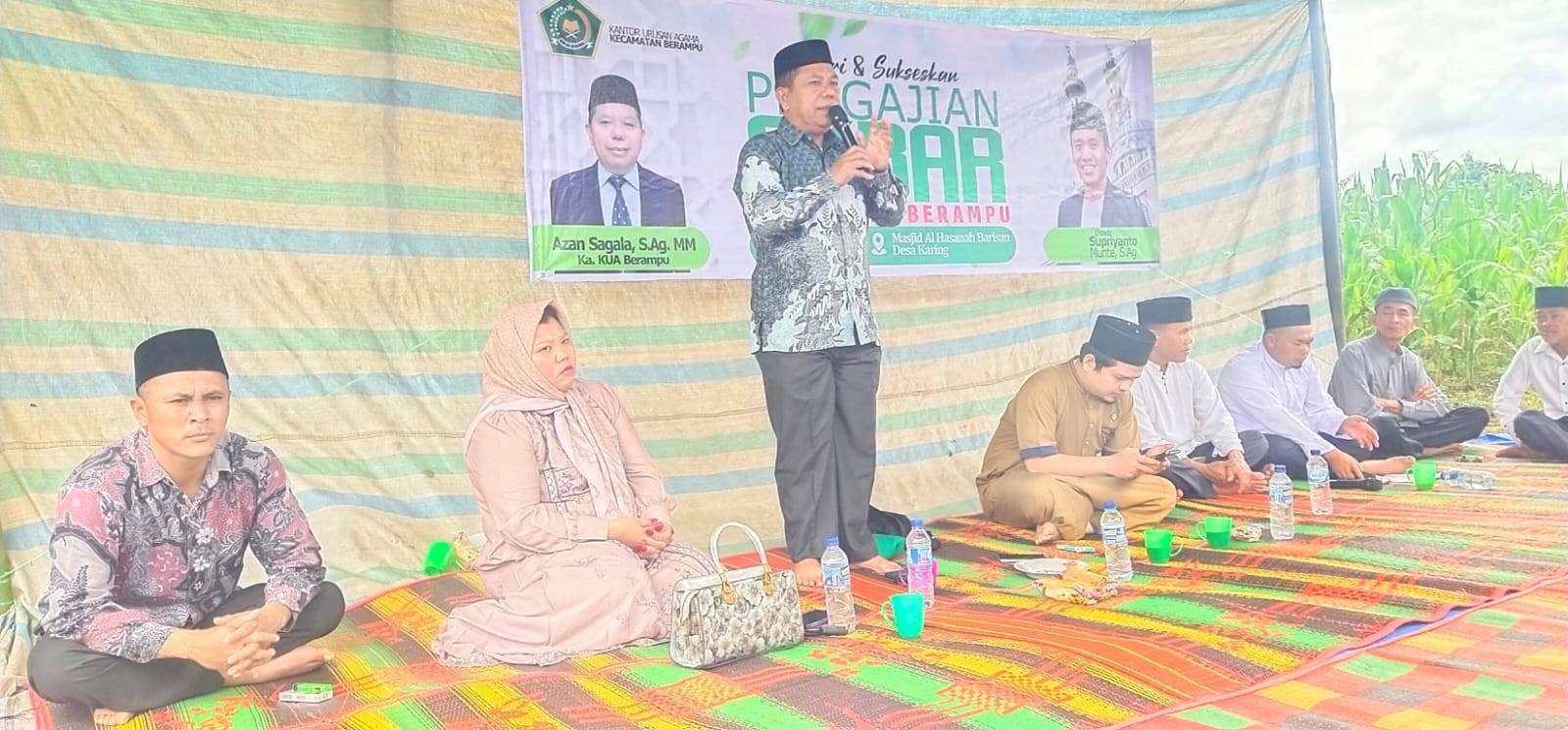 KUA Berampu Laksanakan Pengajian Akbar Kecamatan di Masjid Al Hasanah Barisan Desa Karing