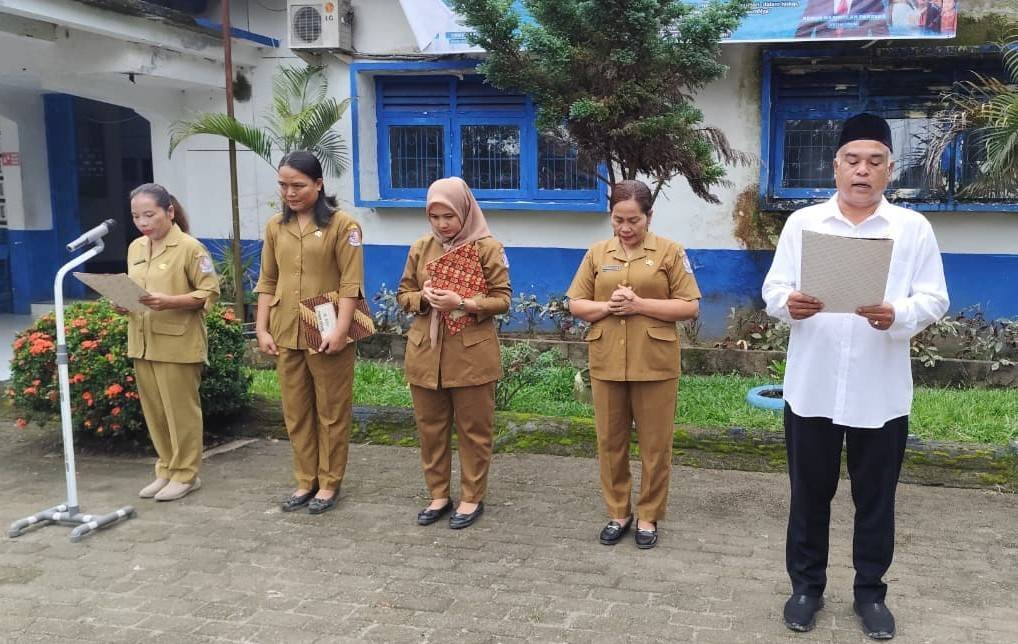 Wakili Kepala KUA, PLO KUA STM Hilir Bacakan Doa pada Apel Gabungan Tingkat Kecamatan