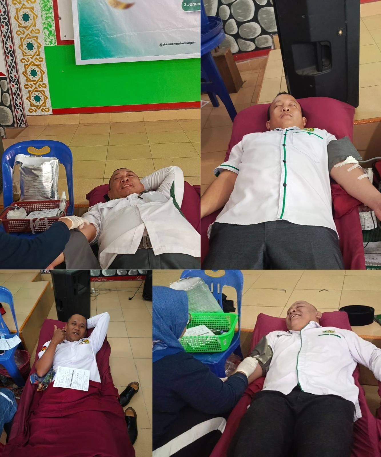 Ka. KUA dan PAI Gunung Maligas Mengikuti Donor Darah