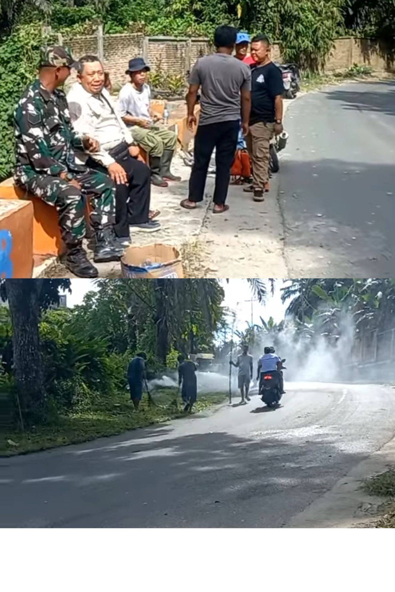 Ka. KUA Gunung Maligas Turut Ikut Dalam Gotong Royong di Nagori Karang Sari