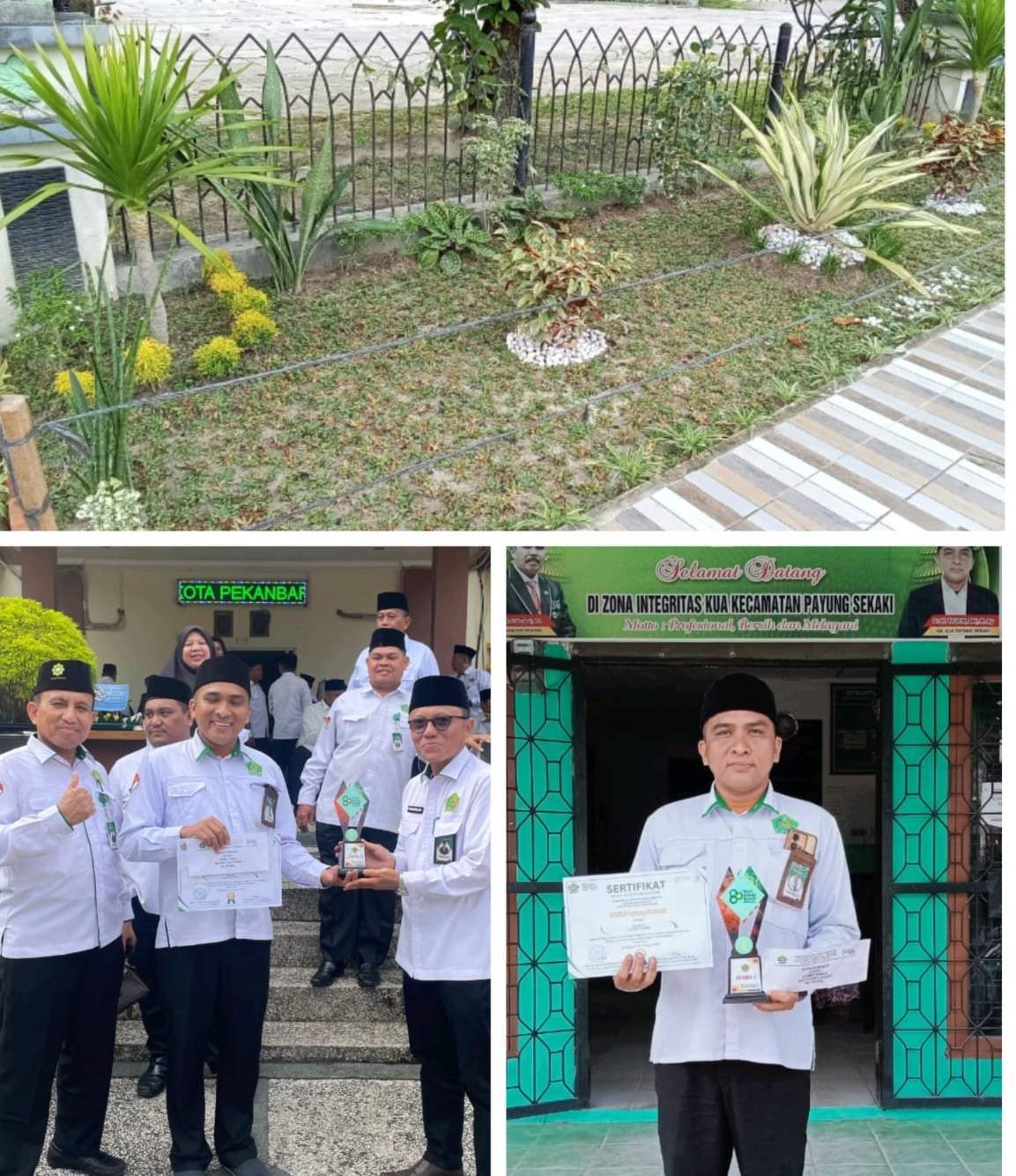 KUA Payung Sekaki Juara I Lomba Taman Yang di Taja Kemenag Kota Pekanbaru