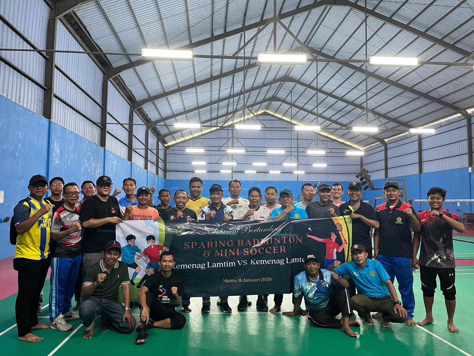 Kemenag Lampung Timur–Lampung Tengah Gelar Friendly Match Badminton, Pererat Silaturahmi dan Sportivitas