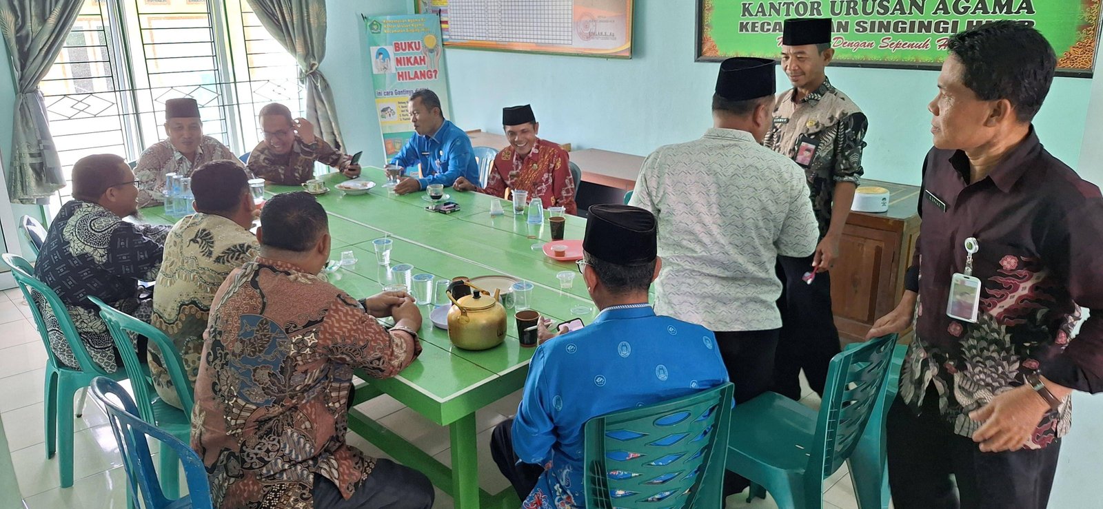 KUA Singingi Hilir Sambut Rombongan KUA se-Kuansing, Pelatihan Arah Kiblat
