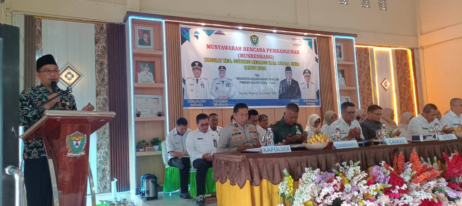 Kepala KUA Gunung Megang Hadiri dan Pimpin Doa Musrenbang Kecamatan