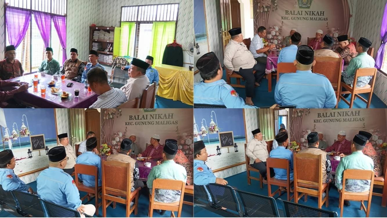 Ka. KUA Gunung Maligas Beserta Kasi Zakat Wakaf Sosialisasi dengan Pangulu dan Tokoh Agama