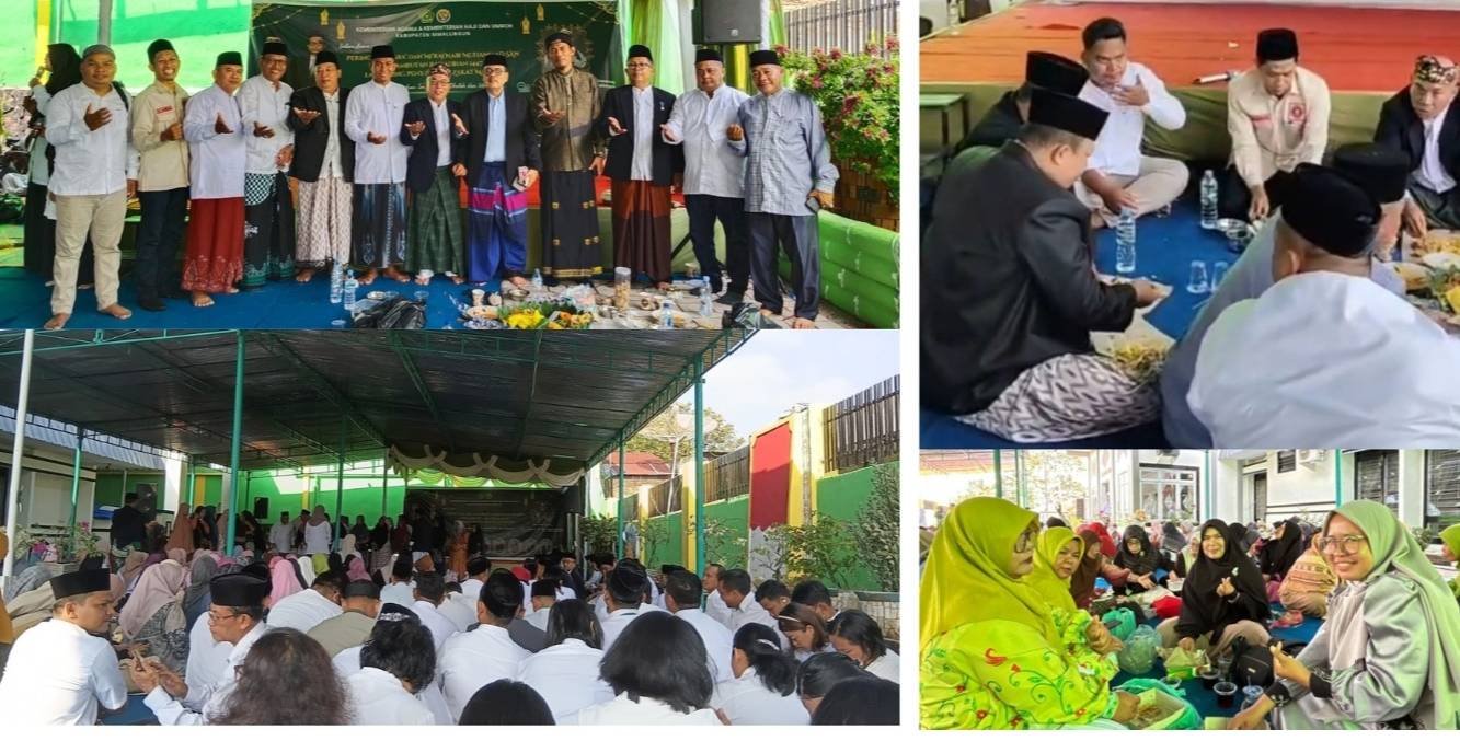 Semarak Menyambut Bulan Suci Ramadhan Ka.KUA Kec. Gunung Maligas Hadiri Israj Mi'raj dan Punggahan di Kemanag Simalungun.