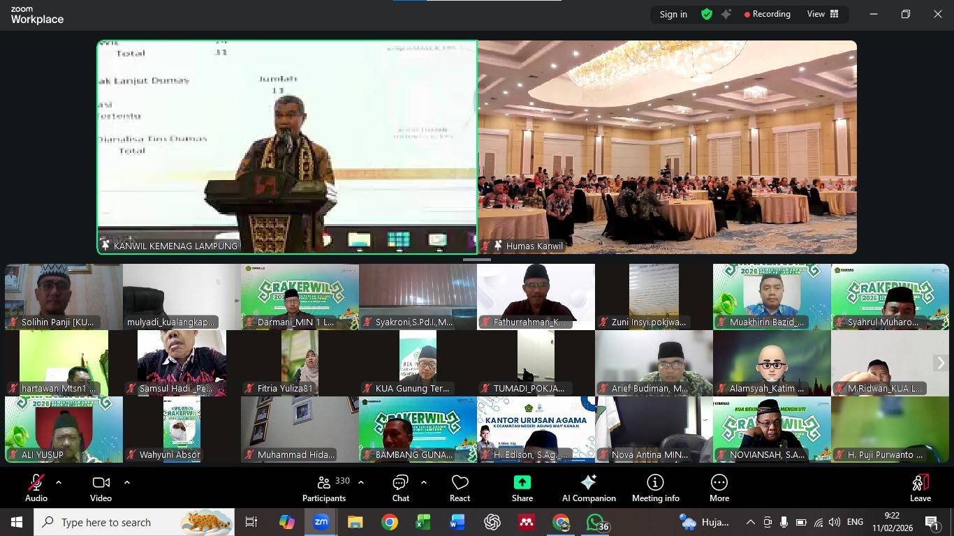 Kepala KUA Labuhan Ratu Ikuti Rakerwil Kemenag Lampung Secara Virtual