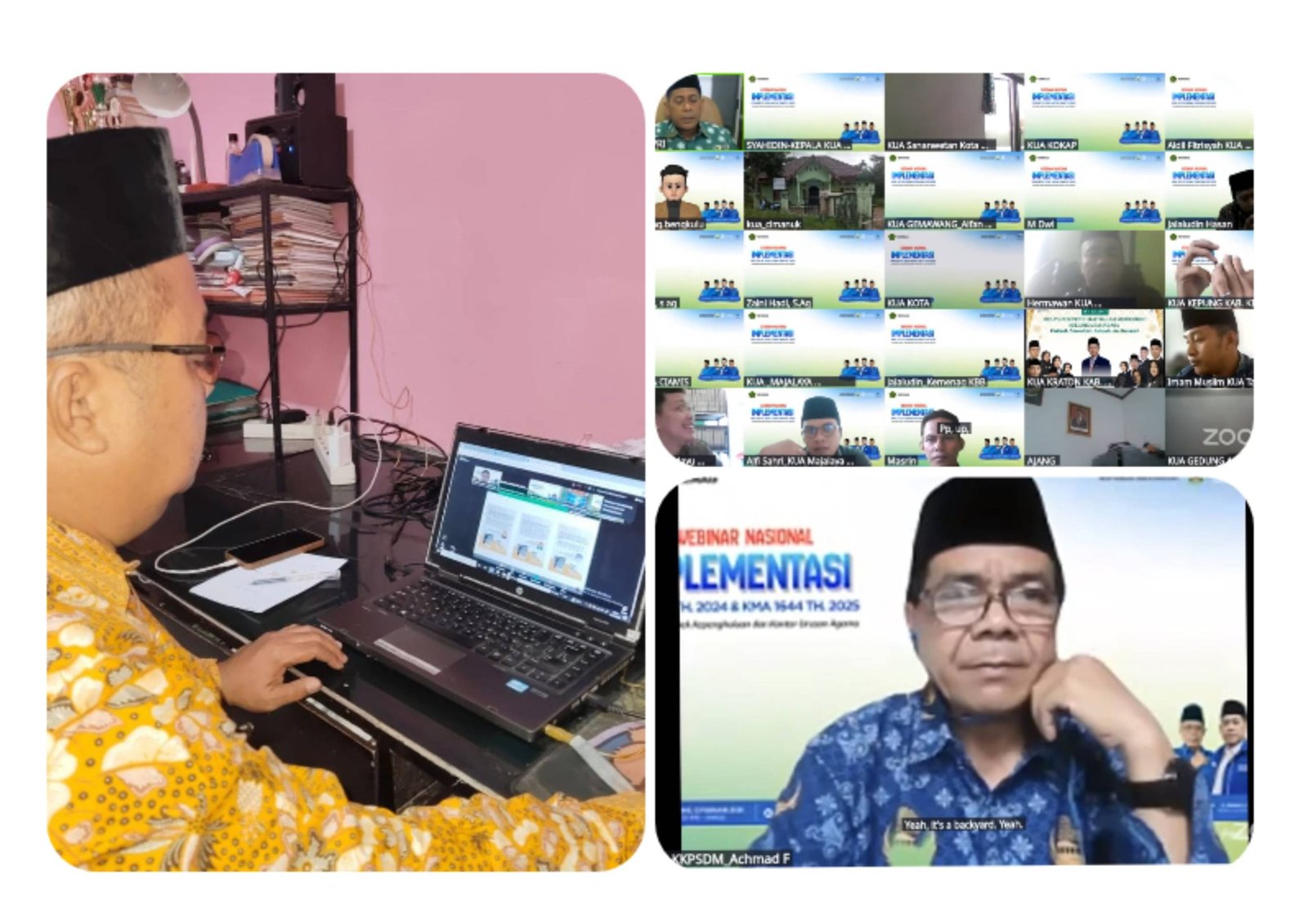 Wujudkan Kepemimpinan Berkualitas, Ka. KUA Bosar Maligas Ikuti Zoom Sosialisasi PMA 24/2024 dan KMA 1644/2025