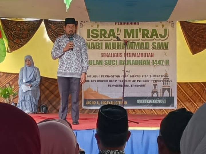 Isra Mi'raj Masjid Al Hidayah : Ka KUA Sitinjo Ajak Masyarakat Tingkatkan Ibadah Jelang Bulan Ramadan