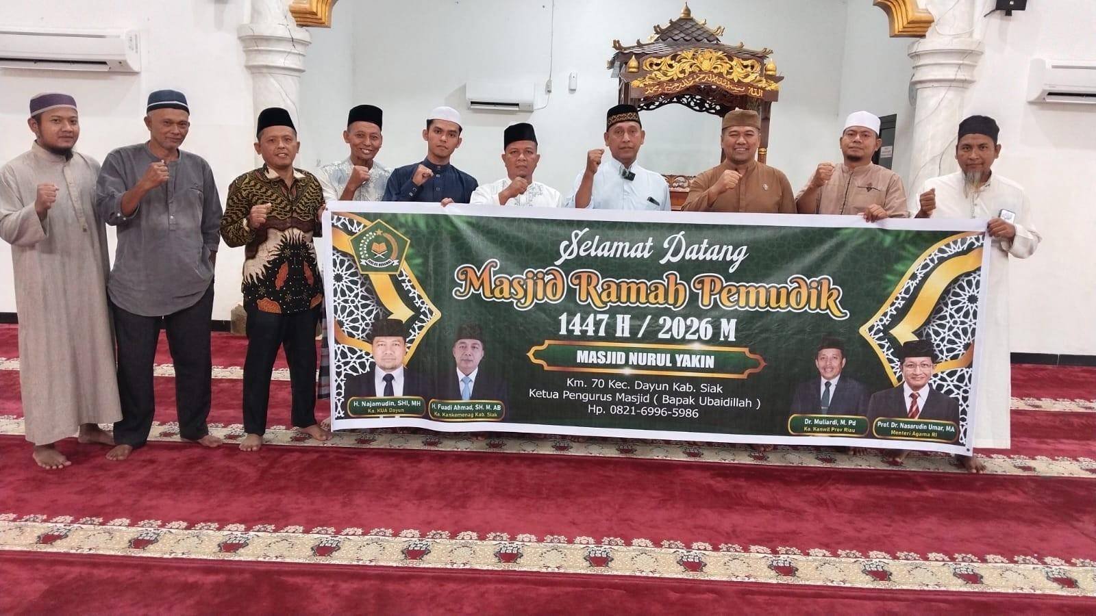 KUA Kecamatan Dayun Gelar Rapat Persiapan Program Masjid Ramah Pemudik di Masjid Nurul Yakin