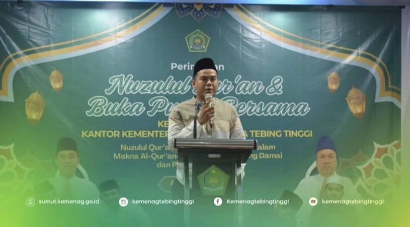 CPNS Penghulu KUA Padang Hilir Sampaikan Tausiyah Nuzulul Qur’an di Kemenag Tebing Tinggi