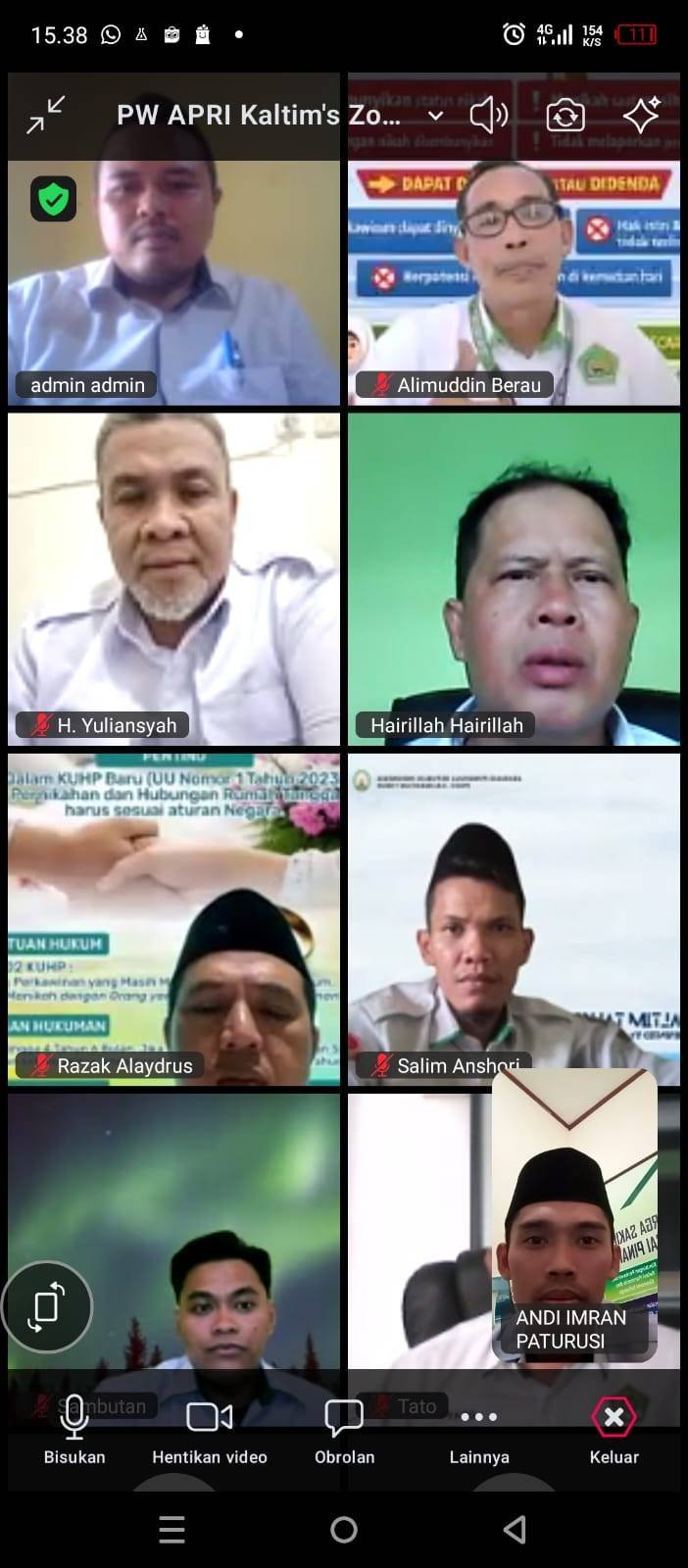 PW APRI Kaltim Gelar Rapat Zoom Bahas Tindakan Penghulu terhadap Oknum Nikah Sirri