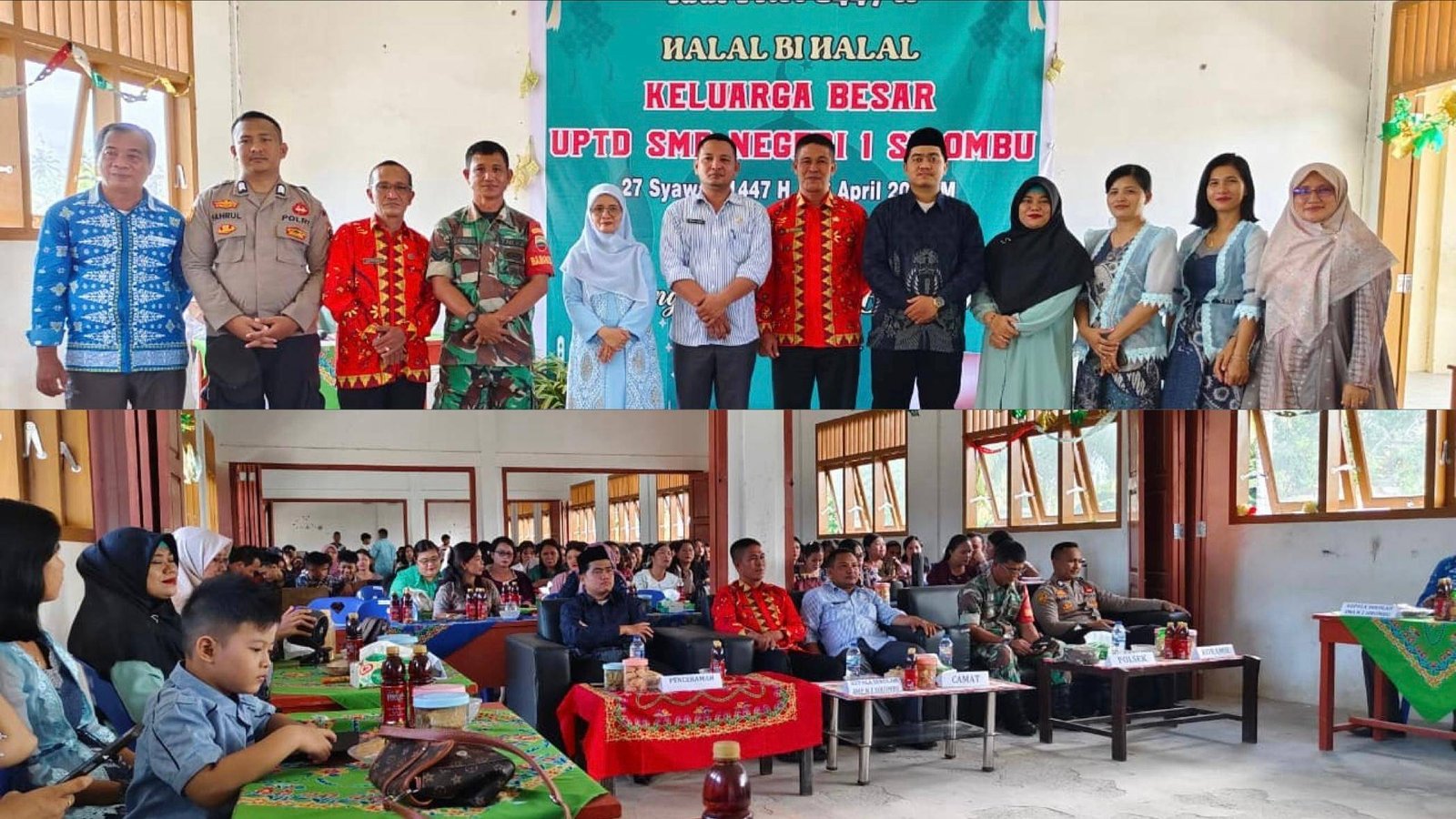 Perkuat Silaturrahmi, CPNS Penghulu KUA Lolofitu Moi Beri Tausiyah Halal Bi Halal di SMP N 1 Sirombu