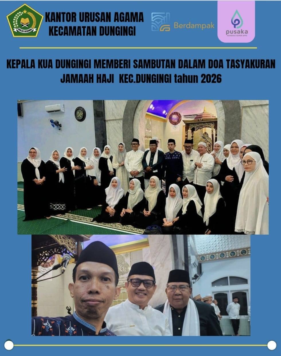 Doa Pemberangkatan 61 Jamaah Haji Dungingi Berlangsung Khidmat, Kepala KUA Tekankan Kesiapan Spiritual