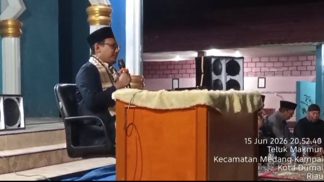 Kepala KUA Medang Kampai Isi Kajian Tabligh Akbar Peringatan Tahun Baru Islam 1448 H di Masjid Nurussa'adah