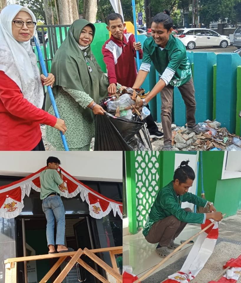 KUA Pekanbaru Kota dan Mahasiswa PKL Gelar Gotong Royong