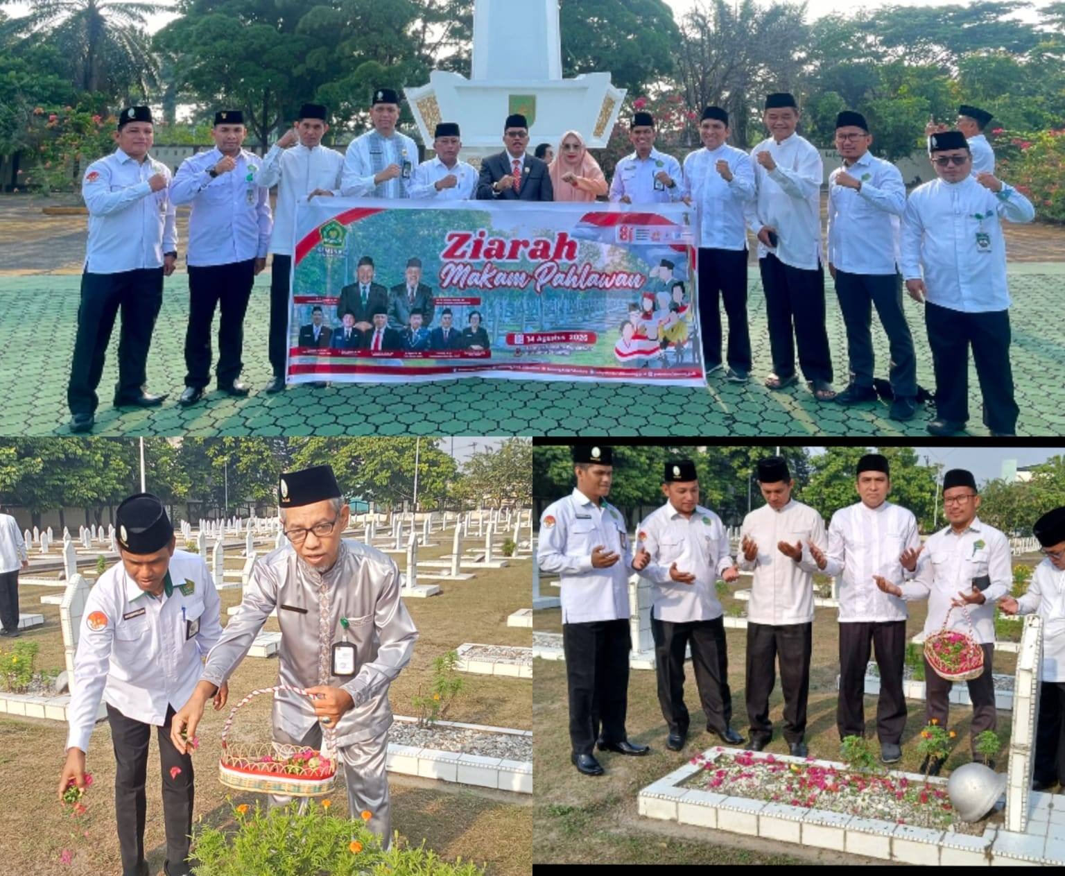Semarak HUT ke-81, Ka. KUA Bersama  Ka. Kankemenag Kota Pekanbaru Ziarah Ke Makam Pahlawan