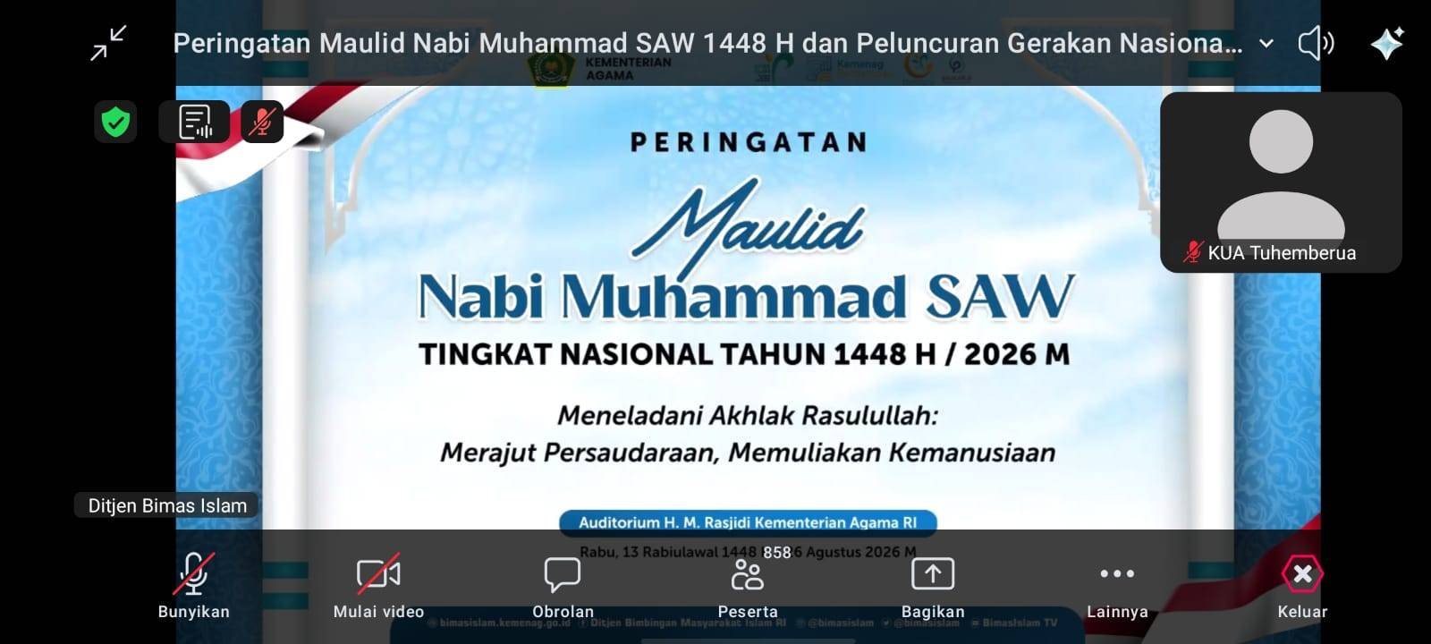 KUA Tuhemberua Ikuti Peringatan Maulid Nabi 1448 H dan Peluncuran Gema Selawat Kebangsaan