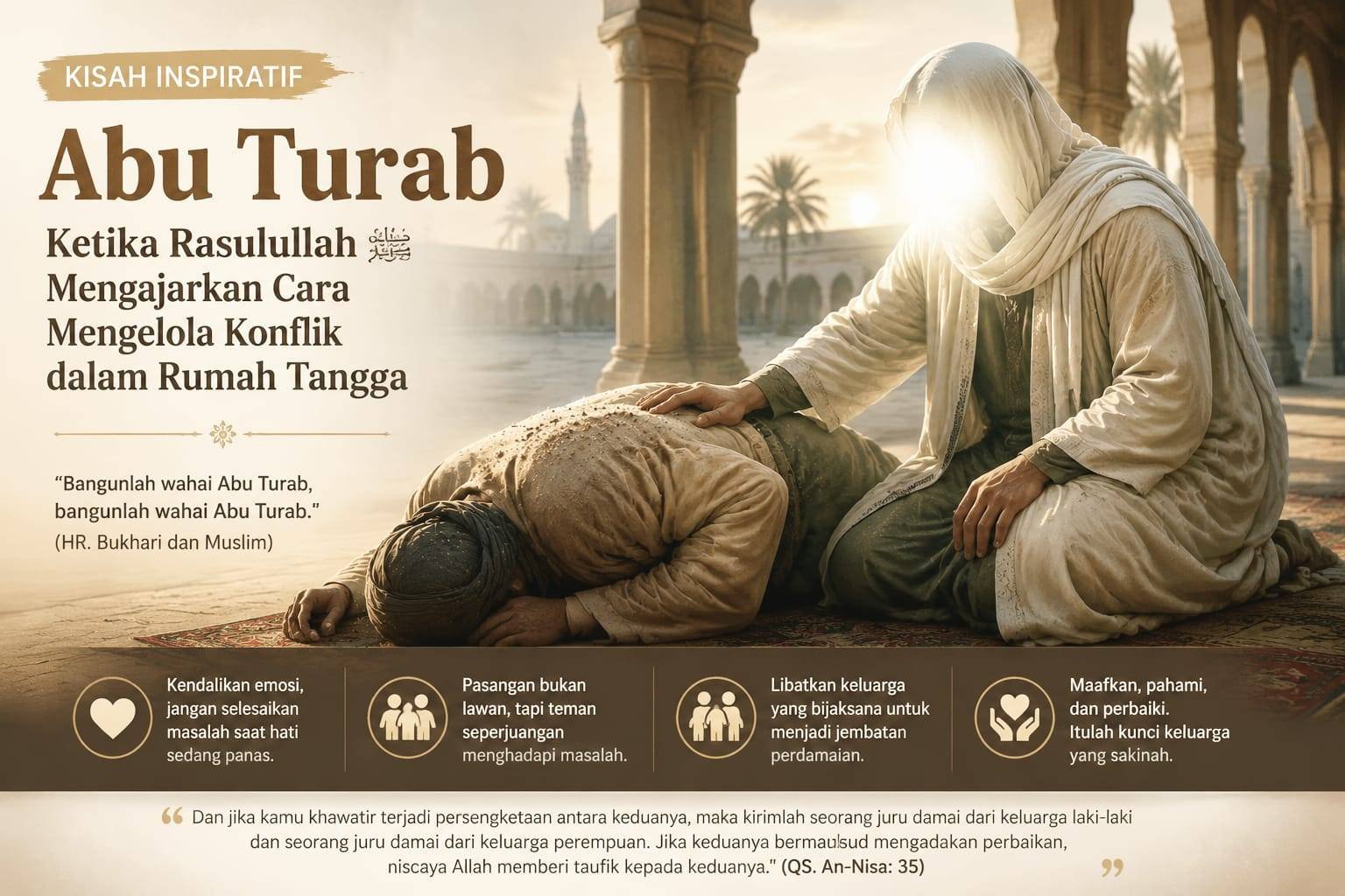Abu Turab: Ketika Rasulullah ﷺ Mengajarkan Cara Mengelola Konflik dalam Rumah Tangga