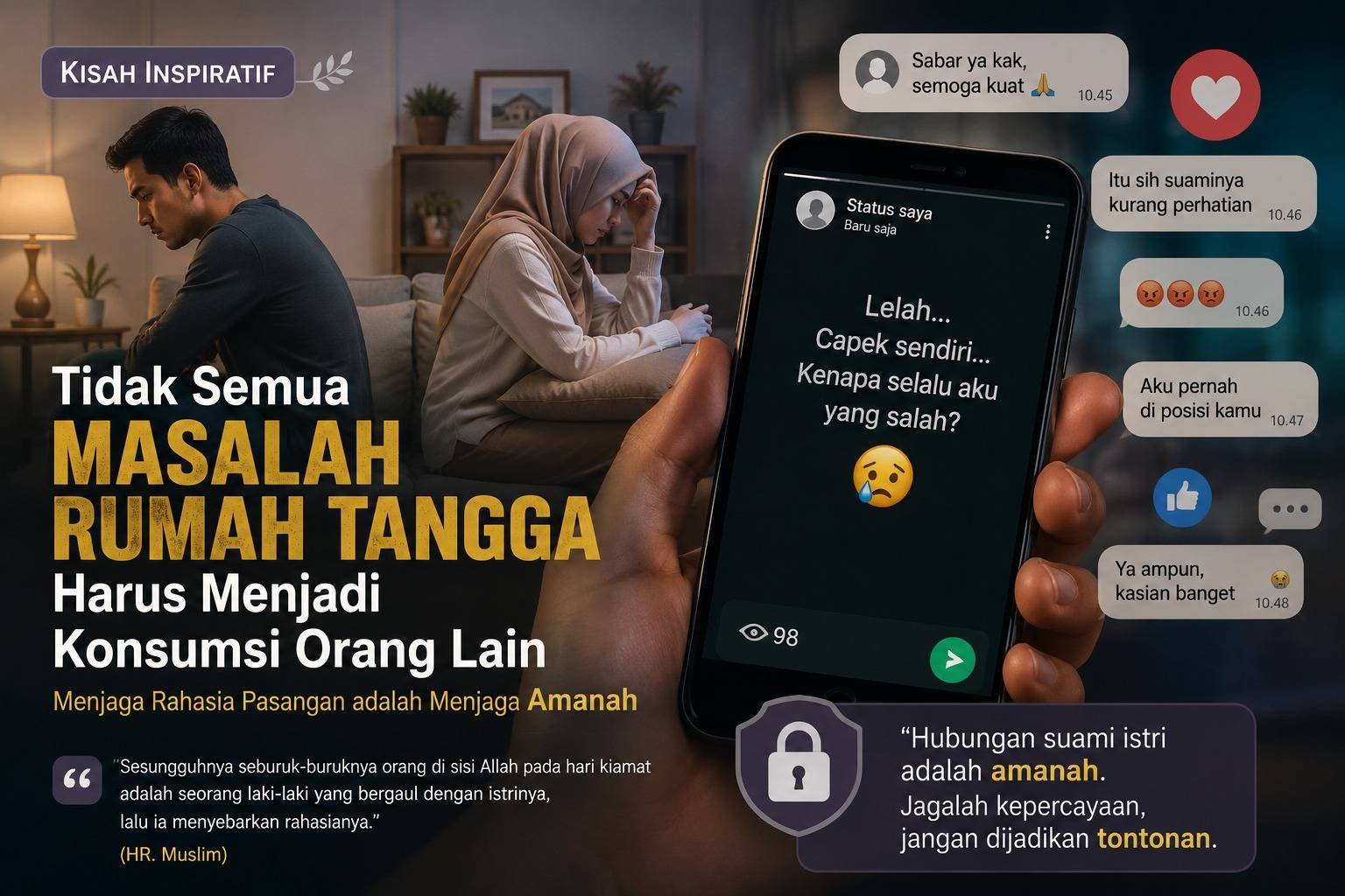 Tidak Semua Masalah Rumah Tangga Harus Menjadi Konsumsi Orang Lain