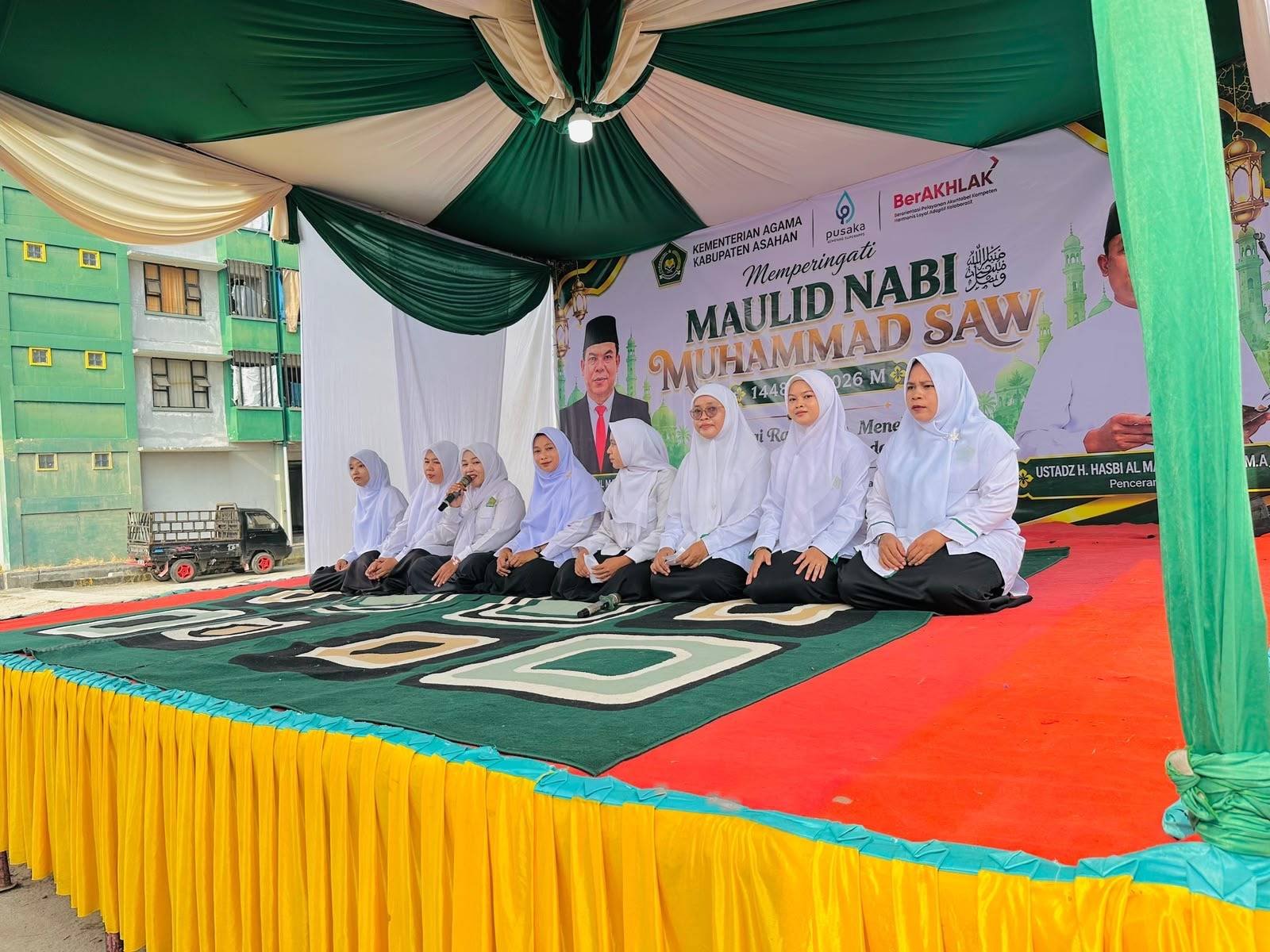 Gema Sholawat Warnai Maulid Nabi di Rusunawa Kisaran, PAI KUA Sei Kepayang Turut Meriahkan