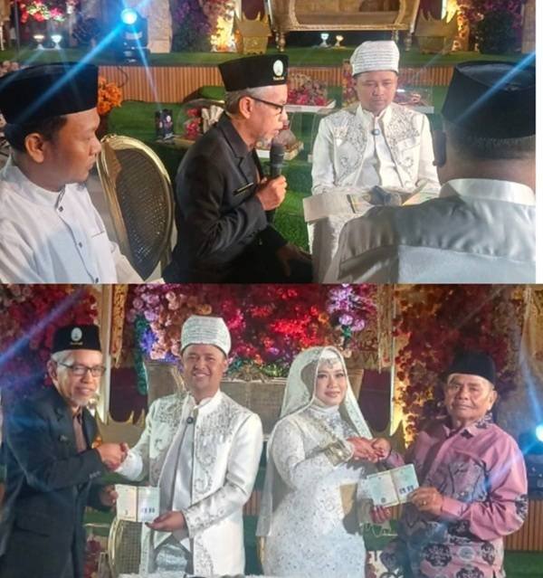 Penghulu KUA Pekanbaru Kota Pimpin Pelaksanaan Akad Nikah Ade dan Mila