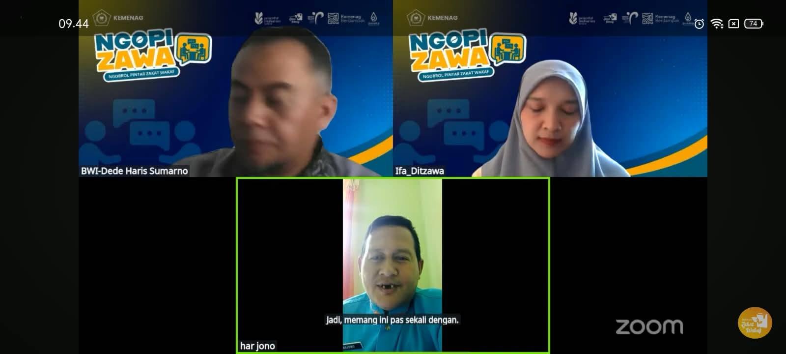 Kupas Aturan Pergantian Nazhir, KUA Tuhemberua Ikuti Webinar Ngopi Zawa