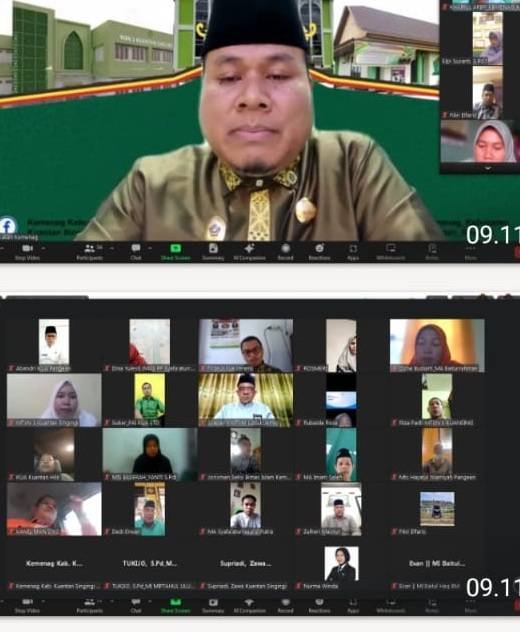 Ka. KUA Kuantan Hilir Mengikuti Pembinaan dan Teknis Pengelolaan Komunikasi Publik Secara Virtual