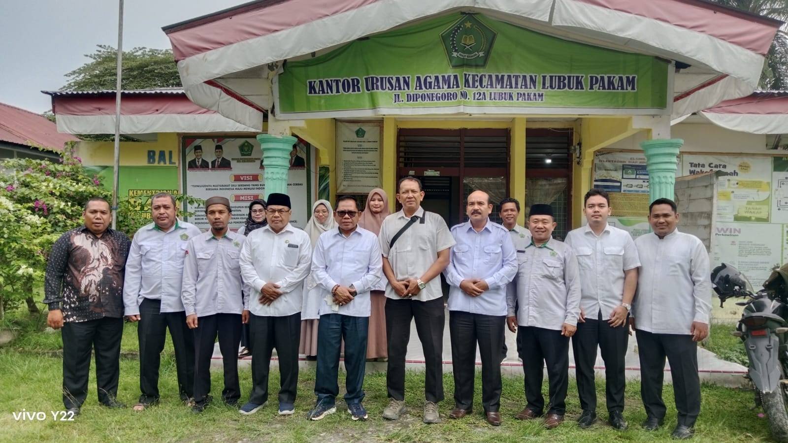 KUA  Lubuk Pakam Terima Kunjungan Monev BMN, Kepala Kantor Kemenag Deli Serdang
