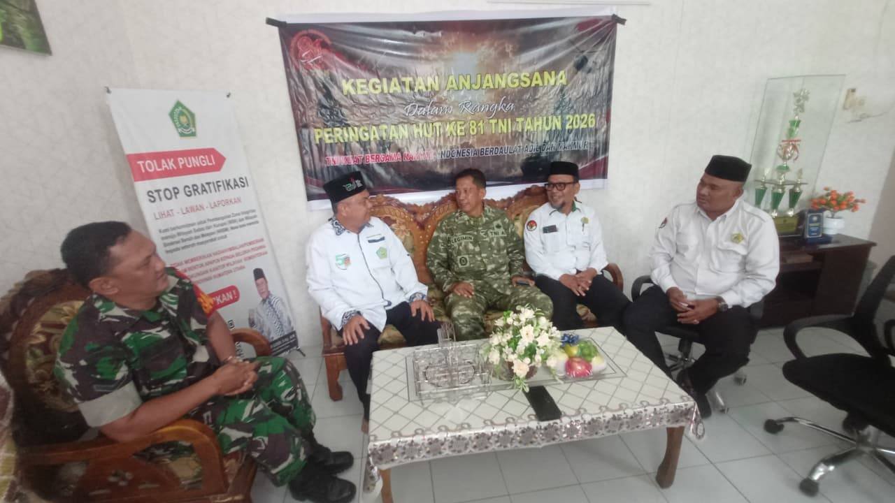 Perkuat Sinergitas, KUA Kisaran Timur Kedatangan Tamu Danramil Kapten Legimin