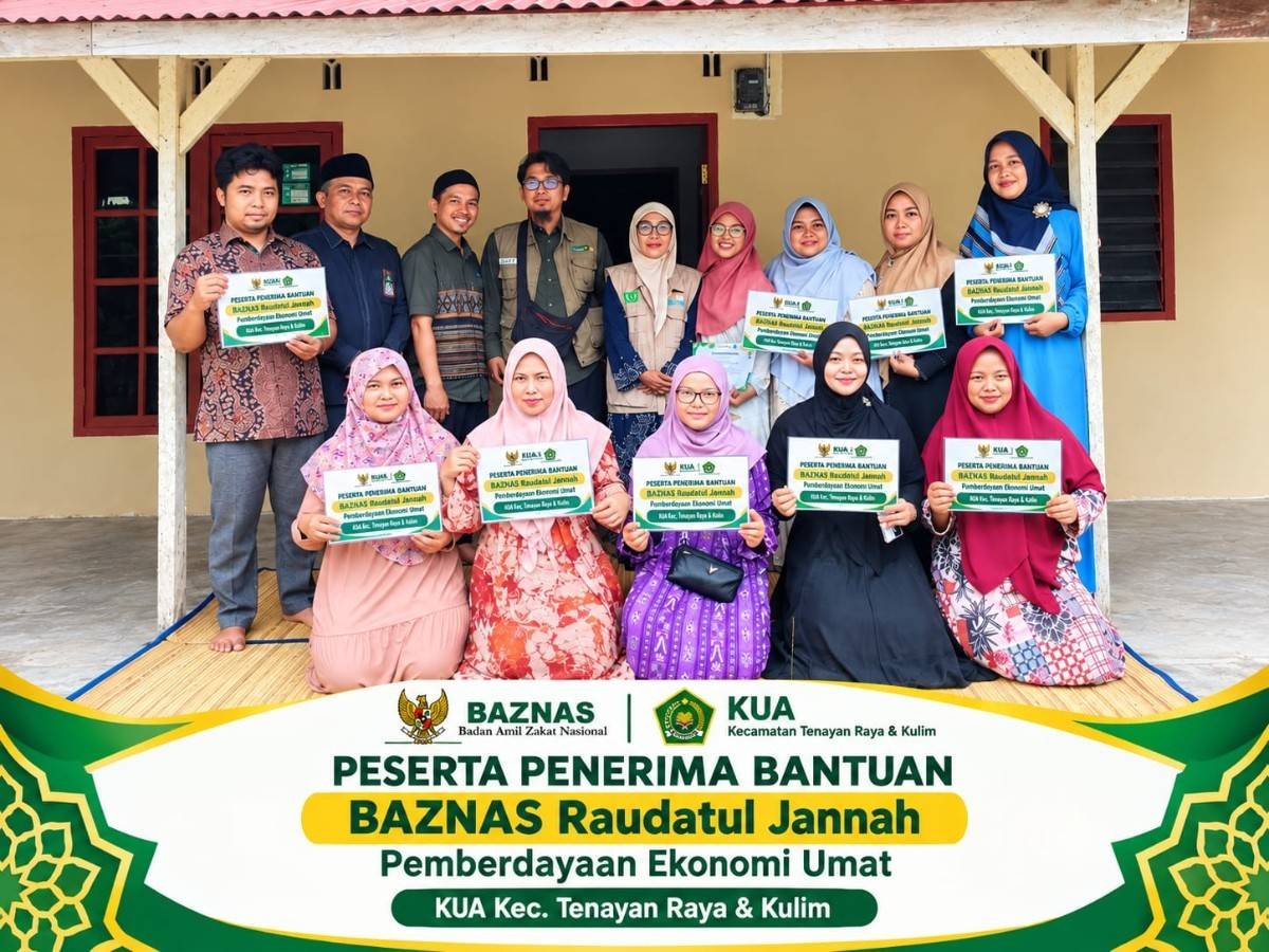 KUA Tenayan Raya dan LAZIS RJ Salurkan Bantuan Usaha, Perkuat Pemberdayaan Ekonomi Umat