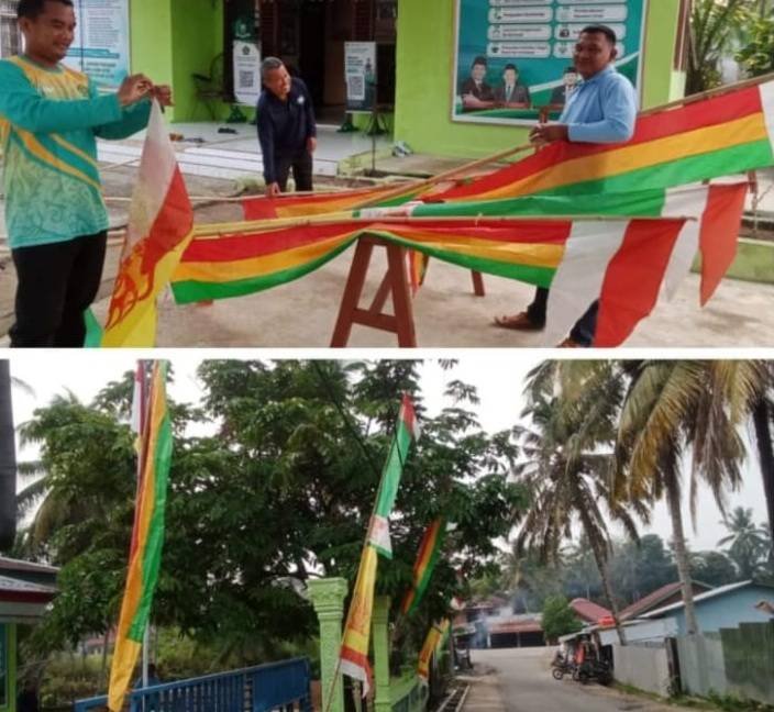 KUA Kuantan Hilir Melaksanakan Gotong Royong Menyemarakkan Dan Memeriahkan Peringatan Hari Jadi Ke-27 Kab Kuansing Tahun 2026