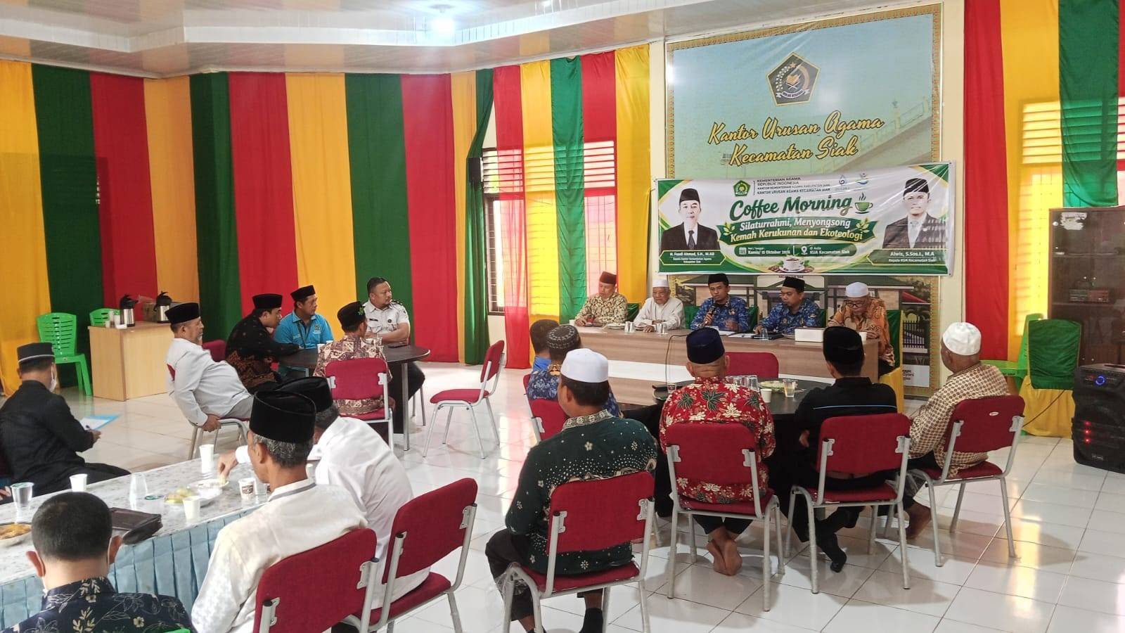 Hangatkan Silaturahmi, KUA Siak Gelar Coffee Morning Sambut Kemah Kerukunan, Kemah Madrasah dan Ekoteologi Kementerian Agama Kabupaten Siak"