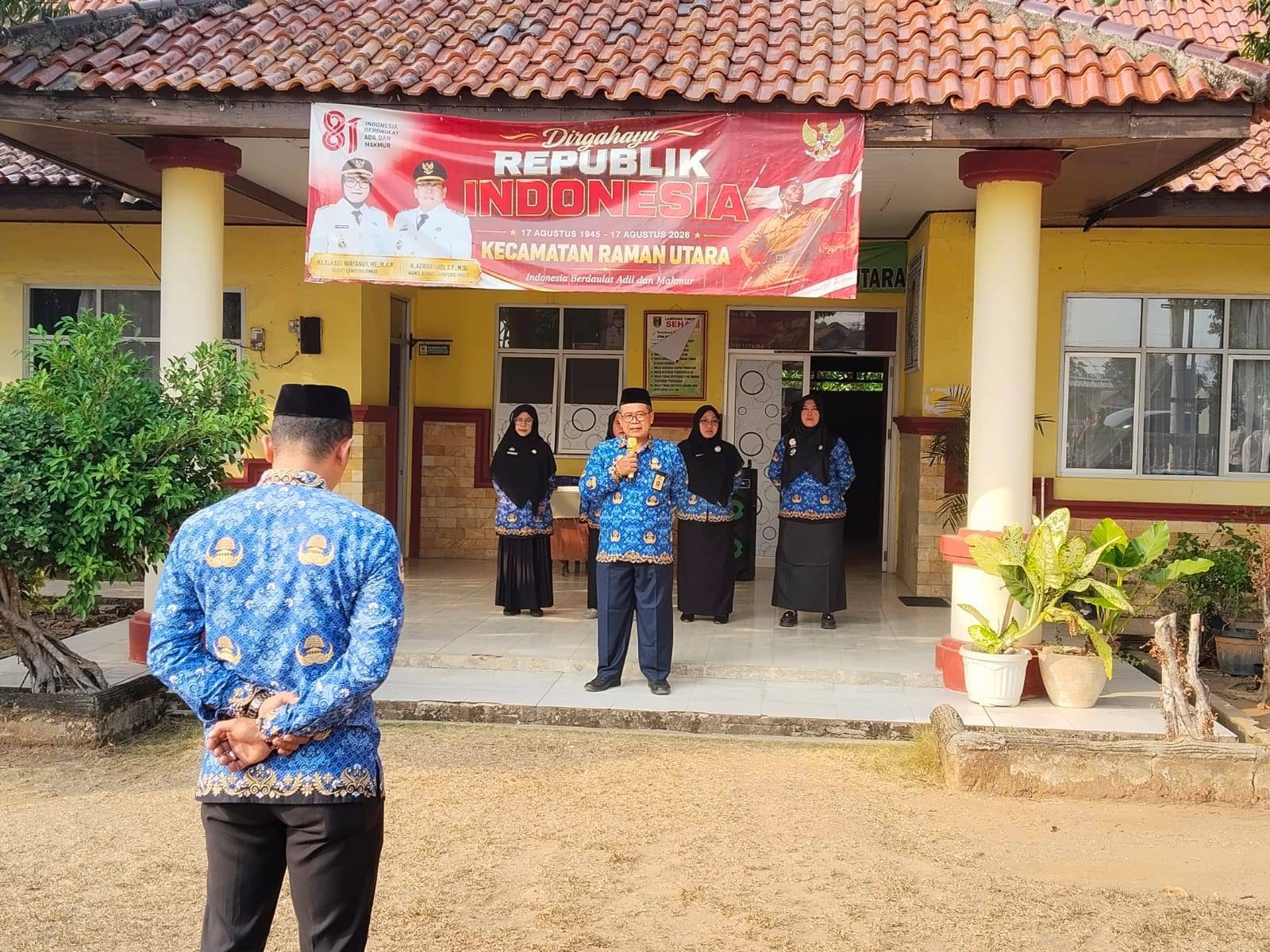 KUA Raman Utara Menjadi Petugas Apel Bulanan KORPRI Kecamatan Raman Utara