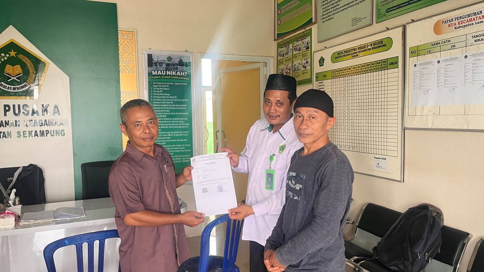 KUA Sekampung Layani Pengurusan ID Masjid Baiturrahman Sambikarto, Perkuat Tertib Administrasi Rumah Ibadah