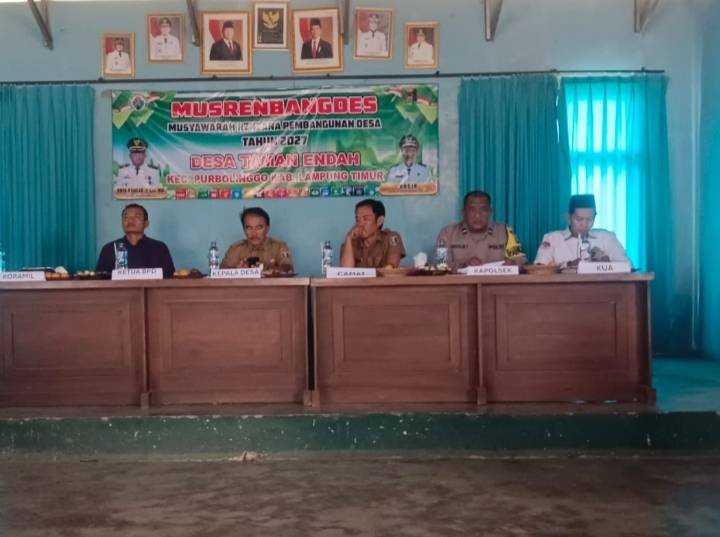 KUA Purbolinggo Hadiri Musrenbangdes di Taman Endah dan Taman Cari