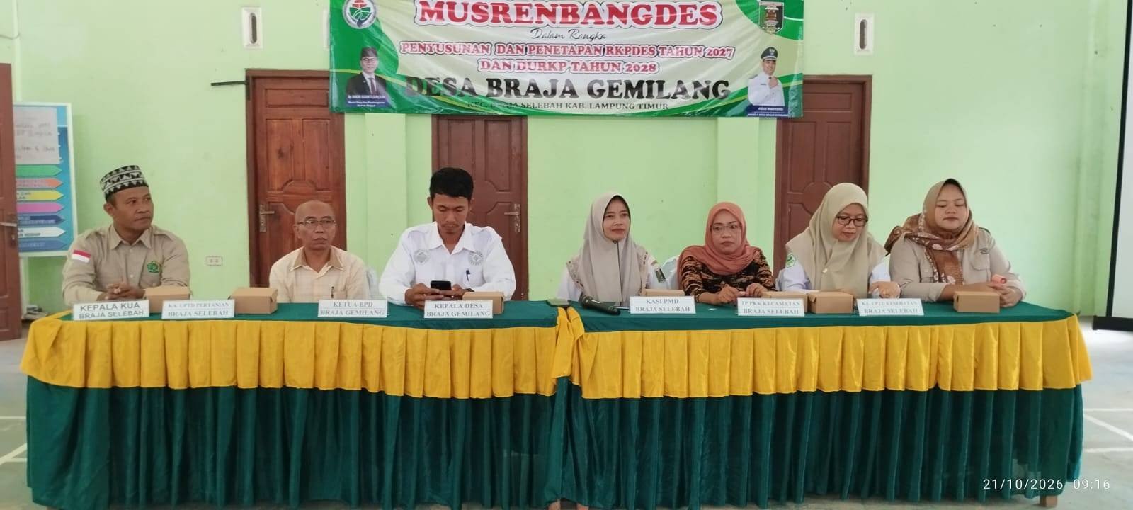 Kepala KUA Braja Selebah Hadiri Musrenbangdes Braja Gemilang