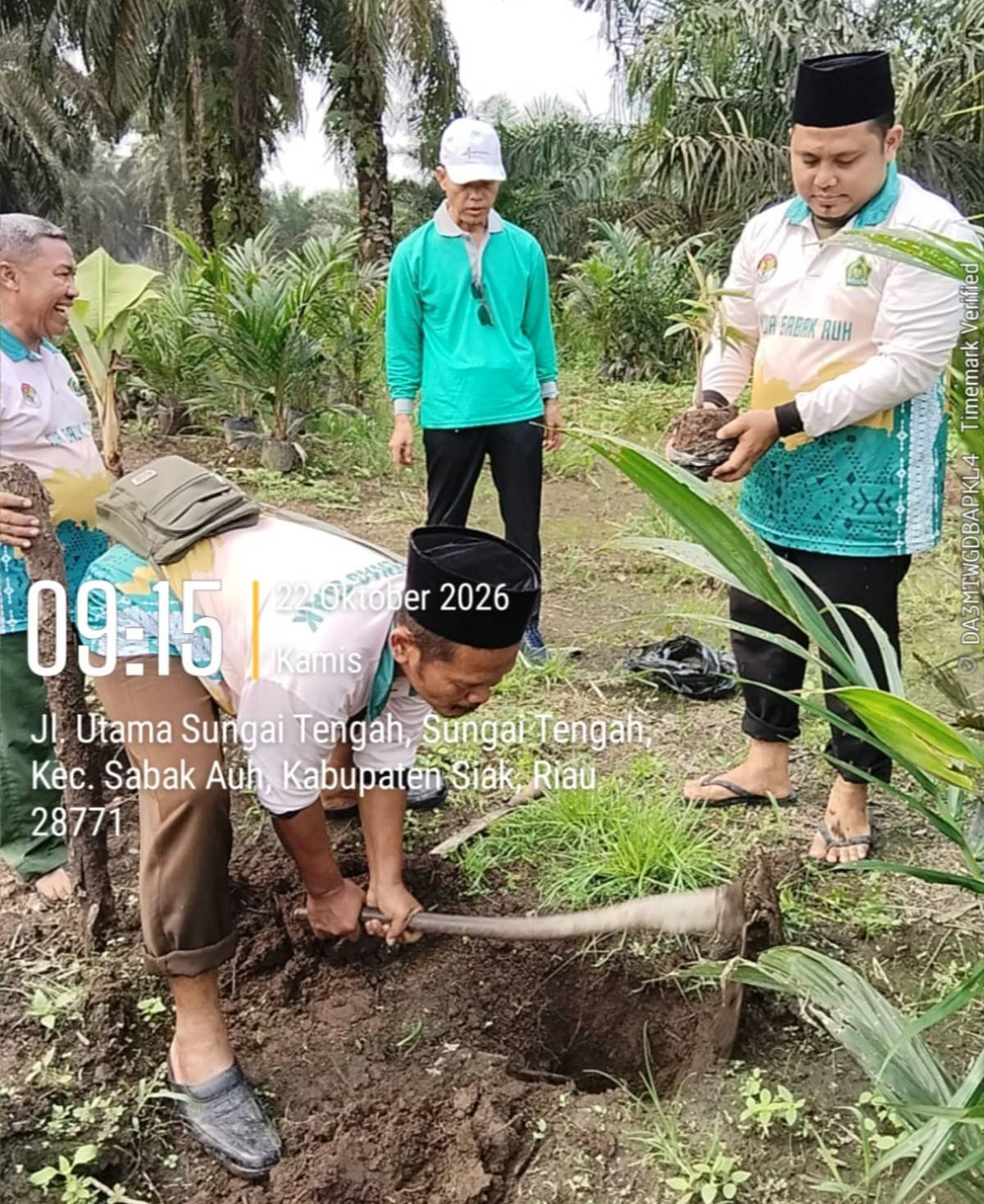 KUA Sabak Auh Tanam 90 Bibit Pohon di 30 Titik, Wujud Gerakan Ekoteologi