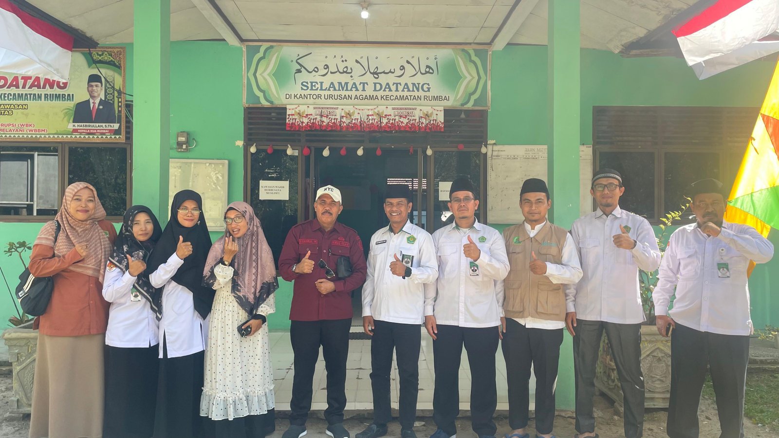 Tinjau K3 di KUA Rumbai, Ka. KUA Sambut Kedatangan Ka. Kankemenag
