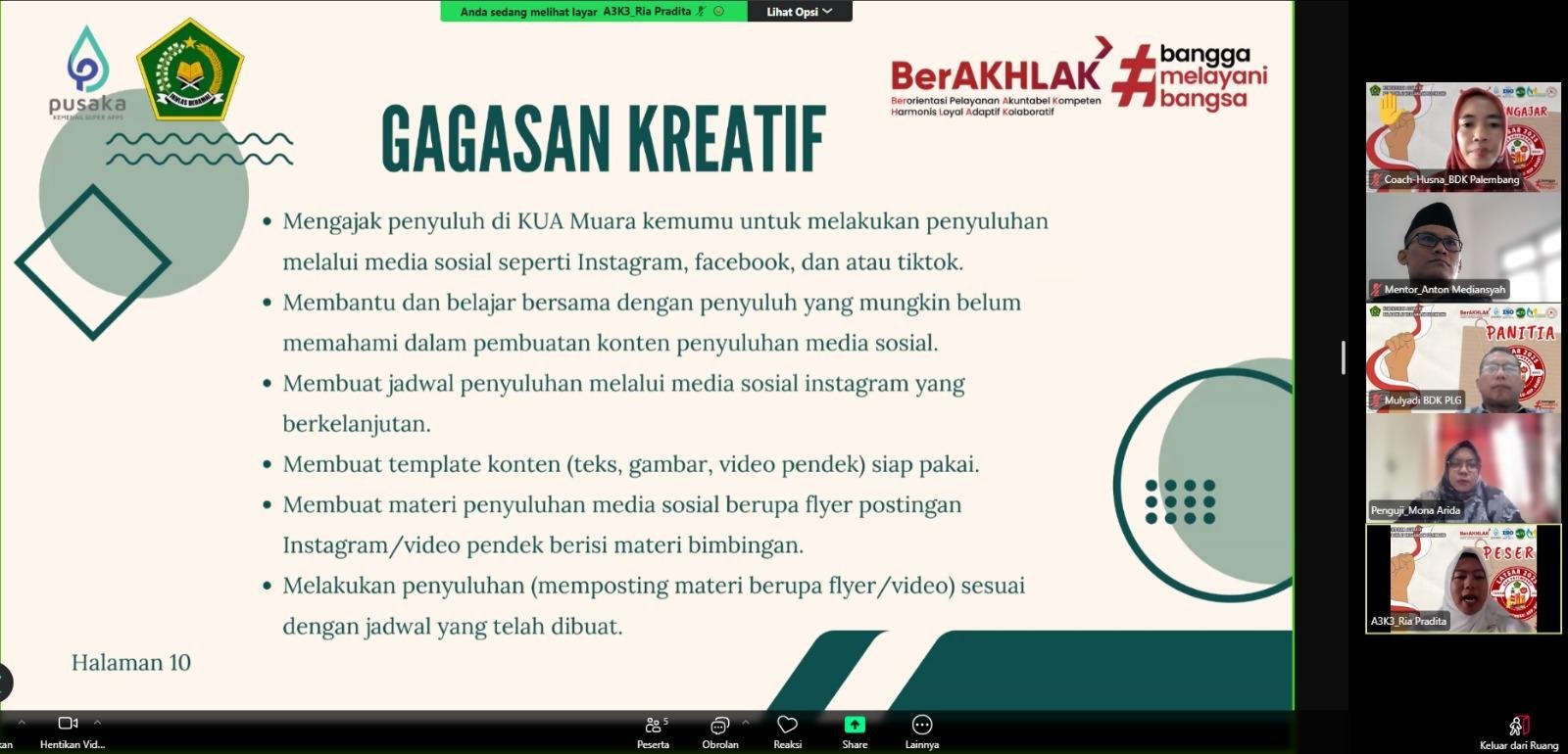 KUA Muara Kemumu Dorong Inovasi Digital Penyuluh Agama Lewat Seminar Rancangan Aktualisasi