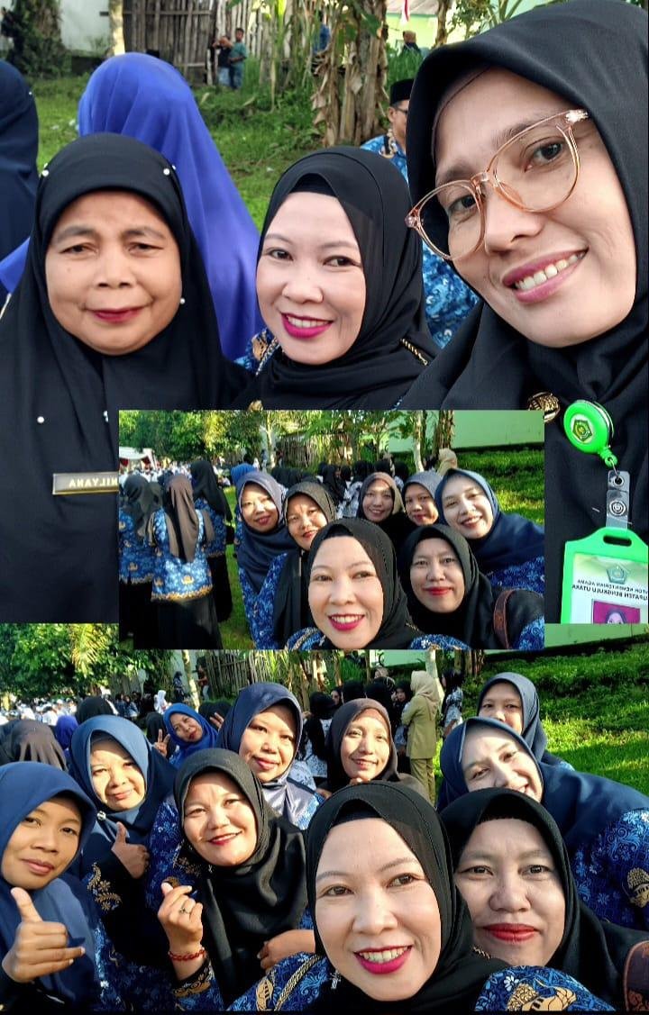 PPPK KUA Kecamatan Kerkap Devi Suharti, SE dan Sri Rahayu, S.IP Mengikuti Upacara HUT RI Perdana Setelah Pelantikan