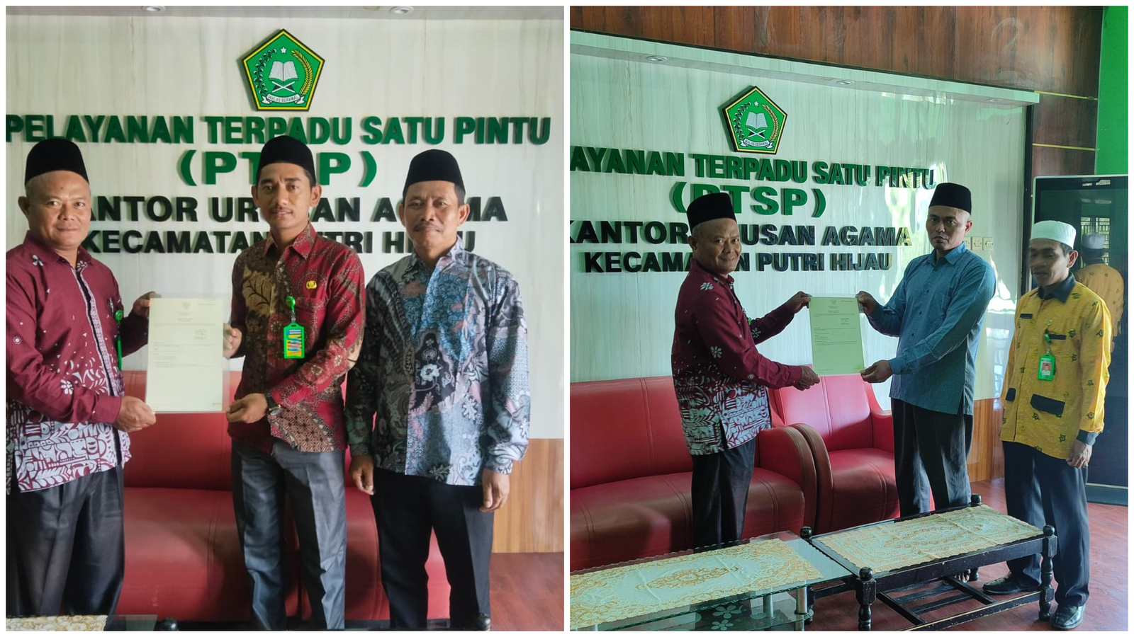 KUA Serahkan Dua Sertifikat Tanah Wakaf untuk Masjid Al-Furqoon dan Masjid Sabilil Amin