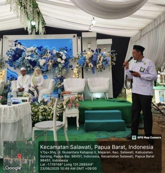 Kepala KUA Distrik Seget Memberikan Nasehat Perkawinan dan Mengawasi Akad Nikah di Distrik Salawati Kabupaten Sorong