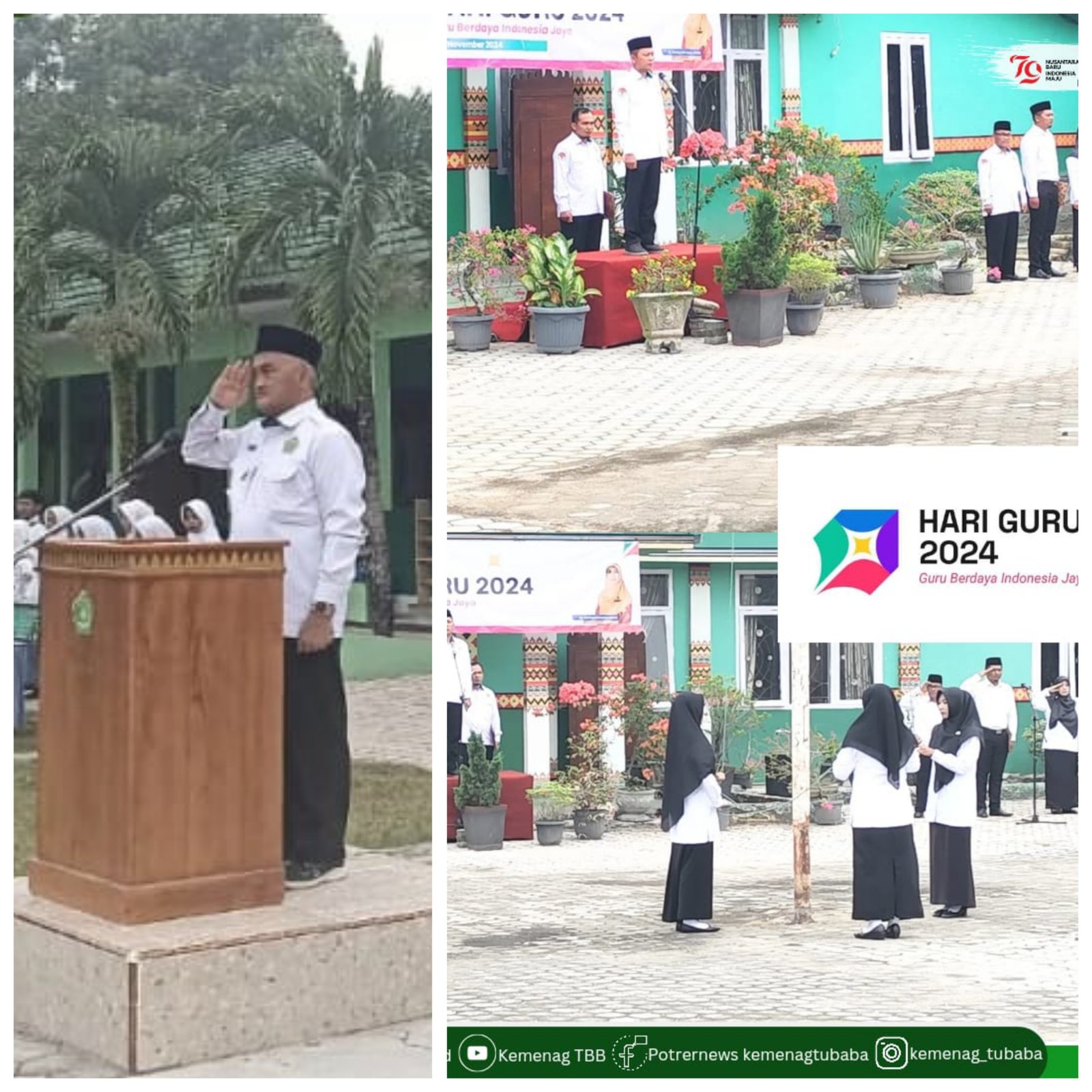 PC APRI TUBABA Ikuti Upacara Hari Guru Nasional di Halaman Kantor Kemenag Kab. Tubaba dan MAN 2 Lambu Kibang
