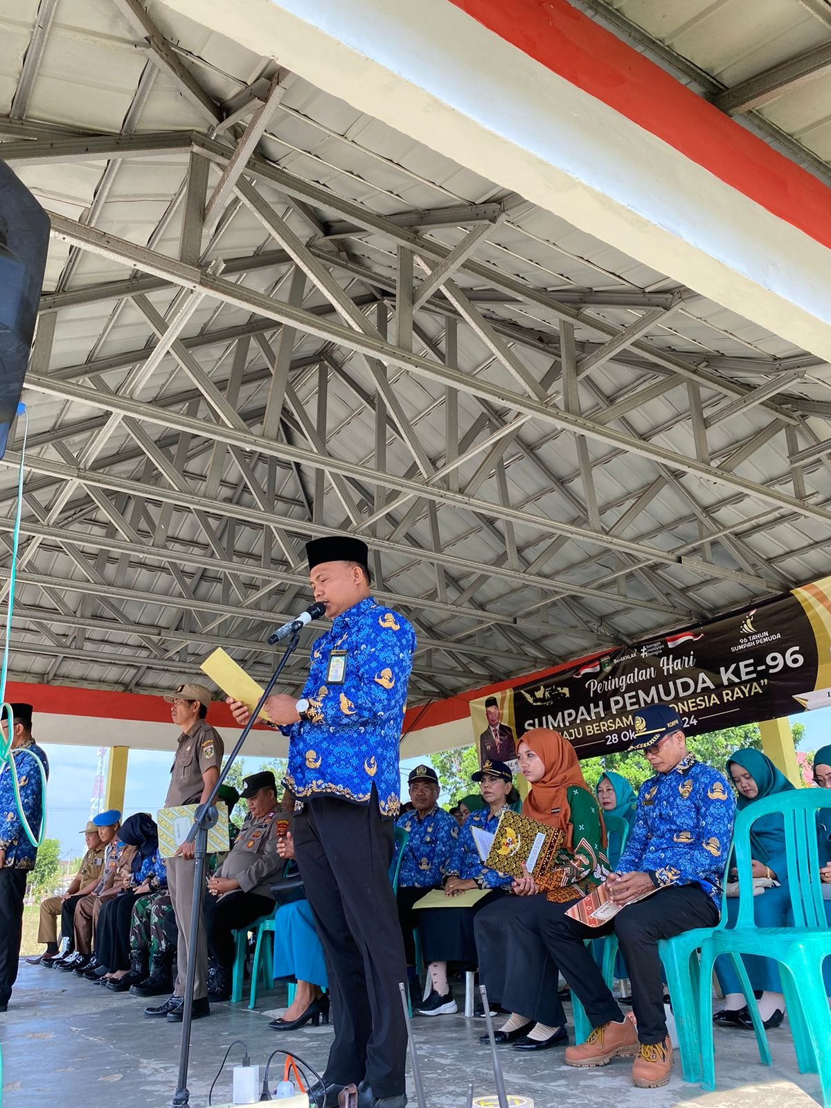 Upacara Peringatan Hari Sumpah Pemuda di Lapangan Merdeka Seputih Raman Kabupaten Lampung Tengah